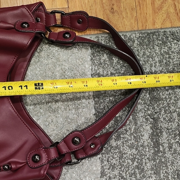 Carlos Santana Burgundy Studded Tote Bag - Picture 13 of 13